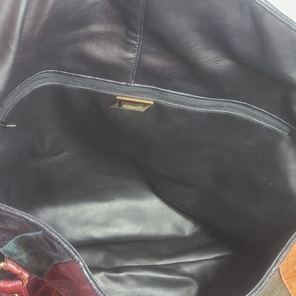 Sharif Vintage Large Multicolored Patchwork Boho Leather Tote Shoulder Bag Purse - Picture 5 of 16